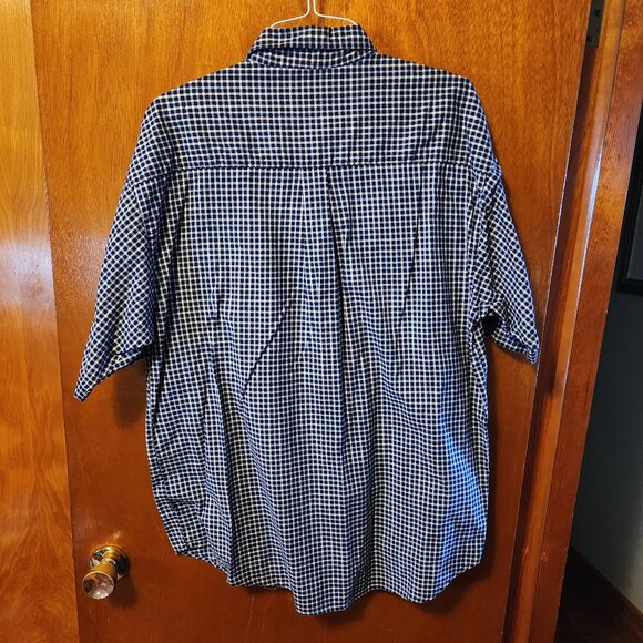 Men's XL Bugle Boy Classics Blue Check Short Sleeve Button Down Shirt - Picture 10 of 10